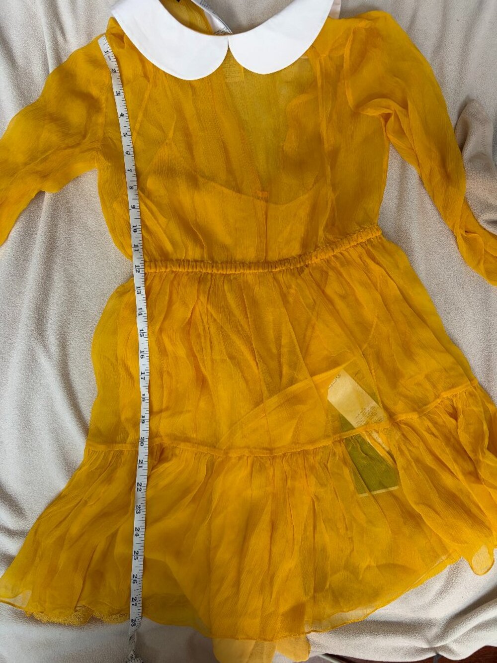 NWT Gucci Resort 2023 Peter Pan Collar Silk Chiffon Mini Dress IT 38